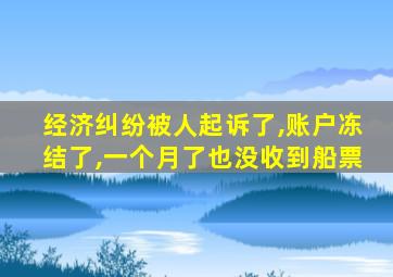 经济纠纷被人起诉了,账户冻结了,一个月了也没收到船票