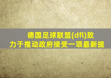 德国足球联盟(dfl)致力于推动政府接受一项最新提