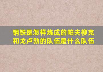 钢铁是怎样炼成的帕夫柳克和戈卢勃的队伍是什么队伍